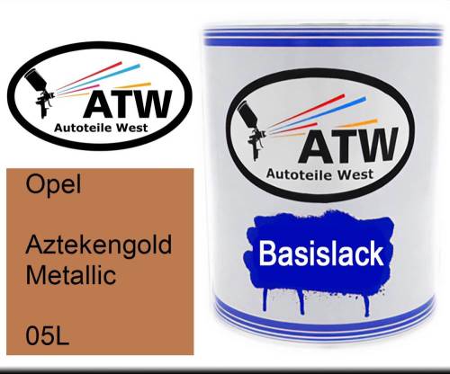 Opel, Aztekengold Metallic, 05L: 1L Lackdose, von ATW Autoteile West.